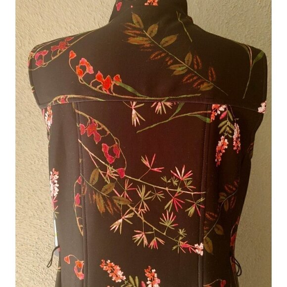 NWT Tommy Hilfiger Black Zip Front Sleeveless Sheath Dress with Flowers Size 14 - Picture 6 of 10